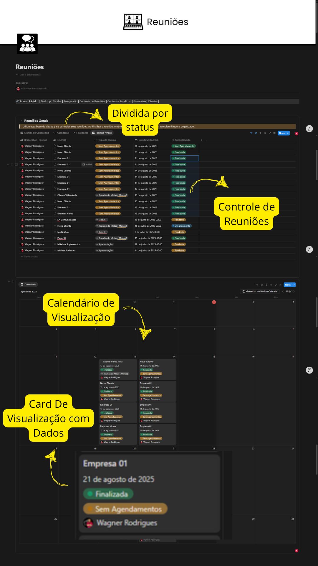 Ferramenta de gestão de tráfego para empresas Notion para controle de clientes e campanhas Gestão de tráfego digital com Notion Notion pronto para gestores de tráfego Notion para marketing digital