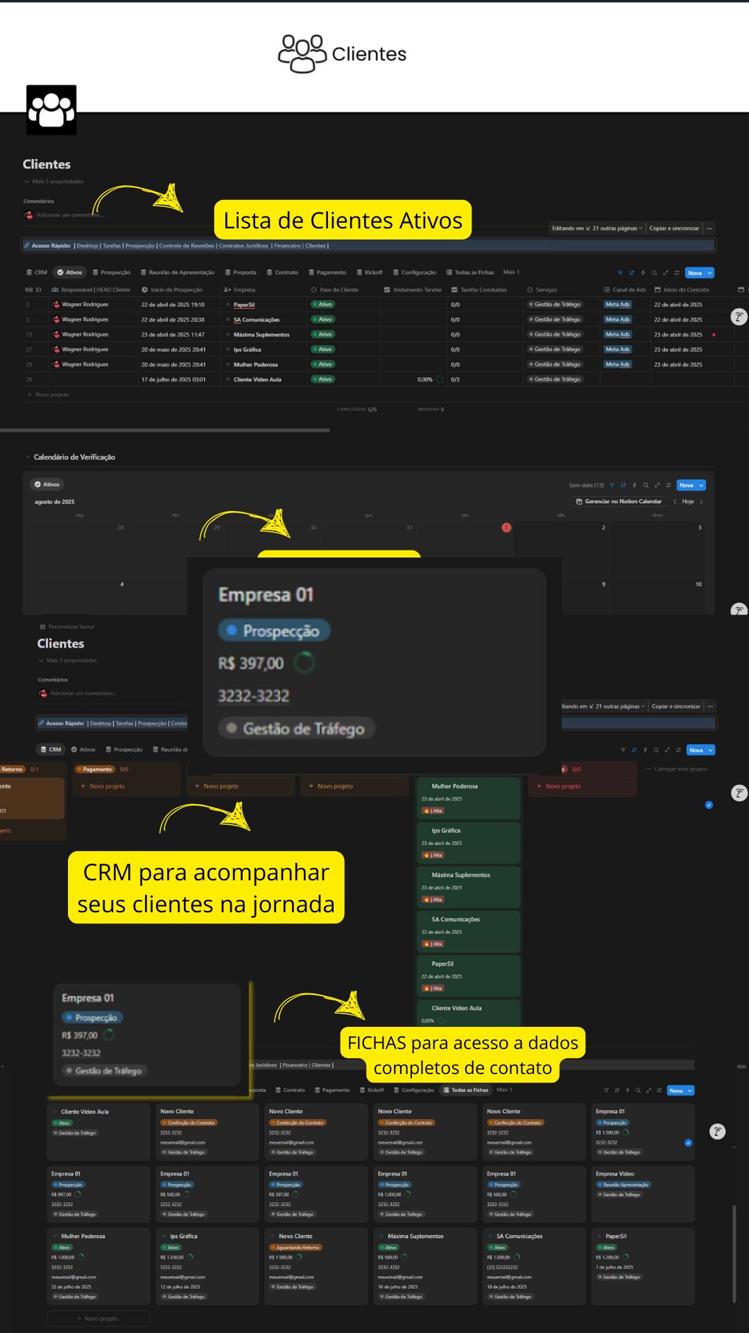 Ferramenta de gestão de tráfego para empresas Notion para controle de clientes e campanhas Gestão de tráfego digital com Notion Notion pronto para gestores de tráfego Notion para marketing digital