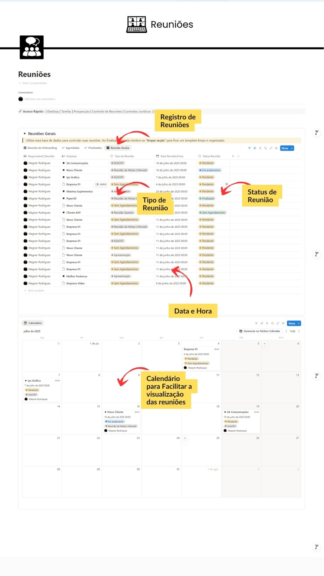 Ferramenta de gestão de tráfego para empresas Notion para controle de clientes e campanhas Gestão de tráfego digital com Notion Notion pronto para gestores de tráfego Notion para marketing digital